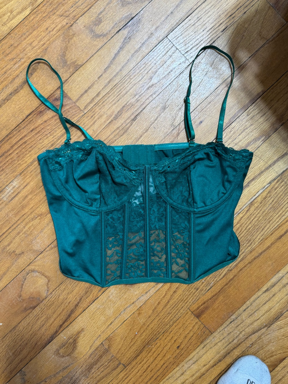 NWOT SHEIN Emerald Lace Longline Bralette (Never Worn)